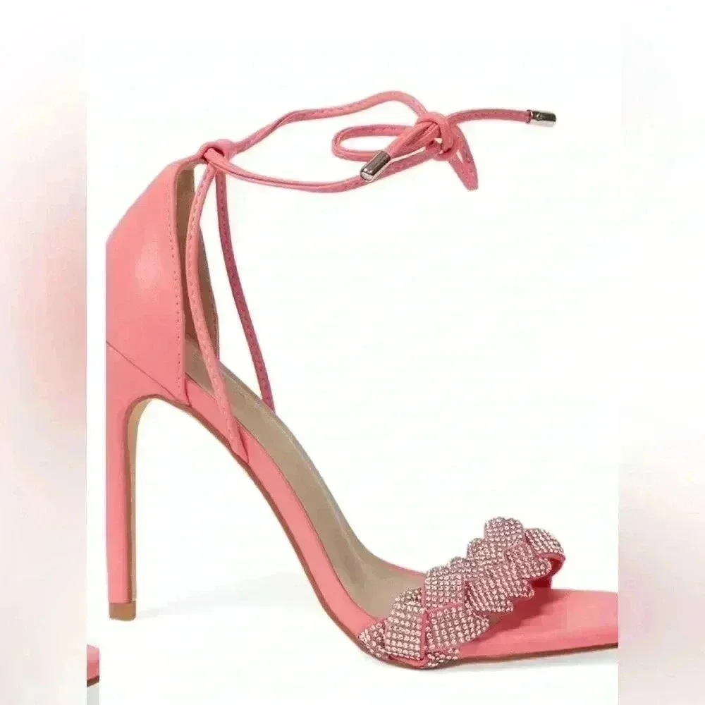 VENUS Pretty in Pink Open Toe Heels